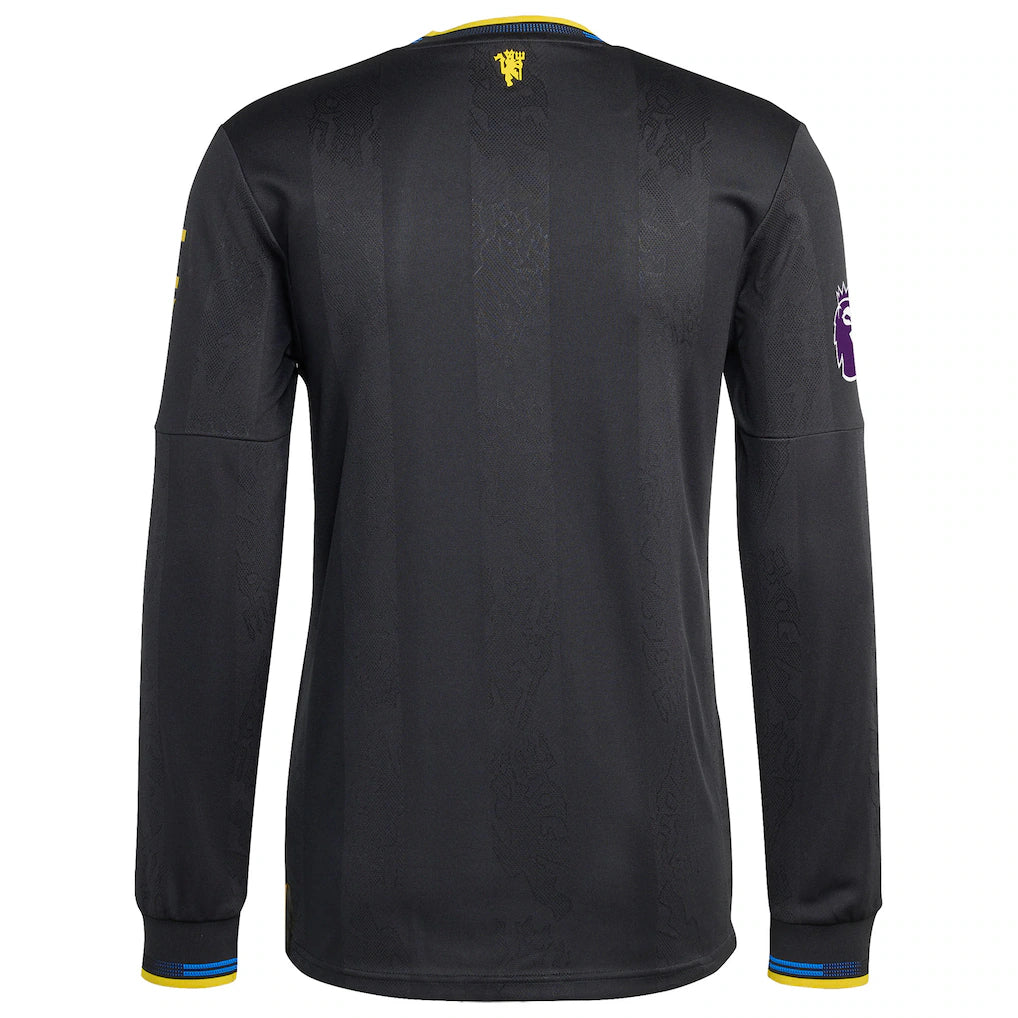 Manchester United adidas 2025/26 Third Authentic Long Sleeve Jersey - Black