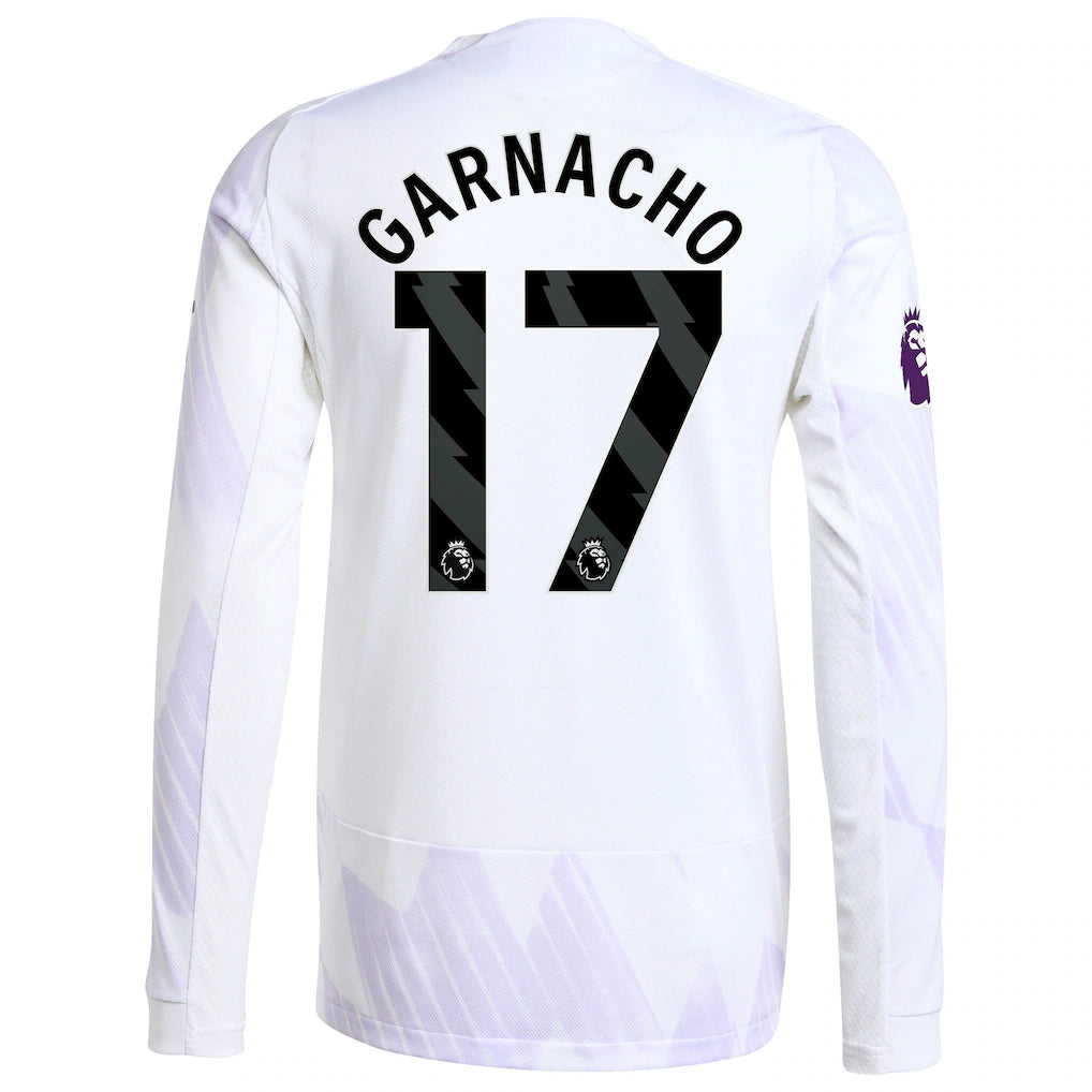 Alejandro Garnacho Manchester United adidas 2025/26 Away Authentic Long Sleeve Player Jersey - White