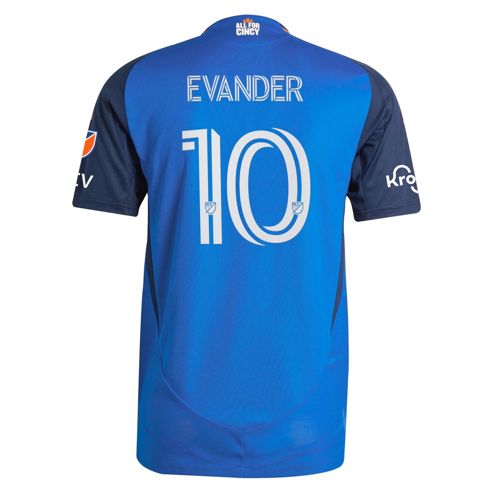 Evander da Silva Ferreira FC Cincinnati adidas 2025 Orange and Blue Legacy Kit On-Field Authentic Jersey - Blue