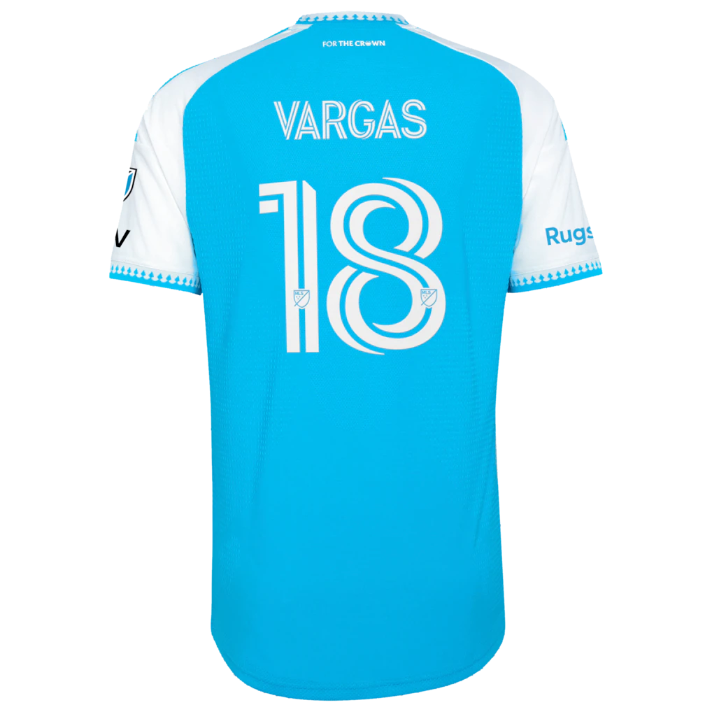 Kerwin Vargas Charlotte FC adidas 2026 Carolina Kit: Crowns Up On-Field Authentic Patch Jersey - Blue