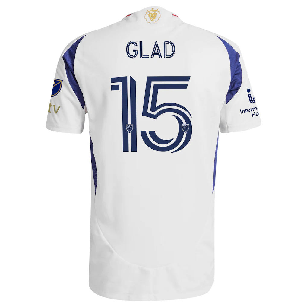 Justen Glad Real Salt Lake adidas 2025 Grid City On-Field Authentic Jersey - White