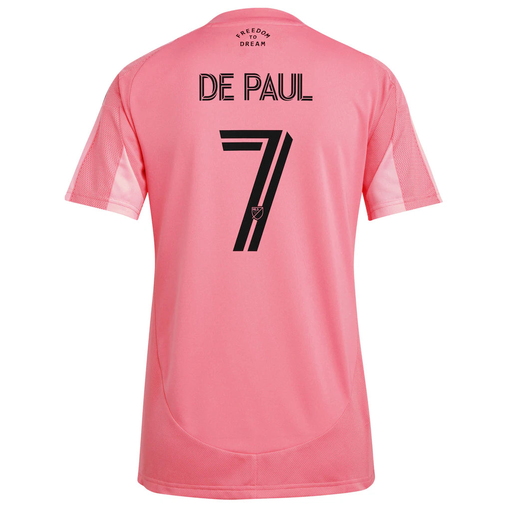 Rodrigo De Paul Inter Miami CF adidas Women's 2025 Euforia Replica Player Jersey - Light Pink