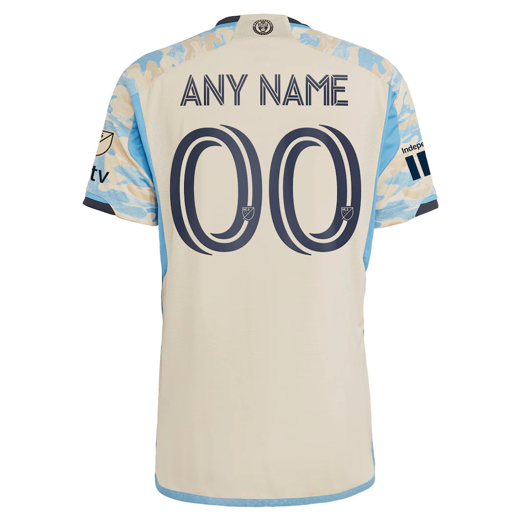 Philadelphia Union adidas 2024 Authentic Secondary Custom Jersey - Tan