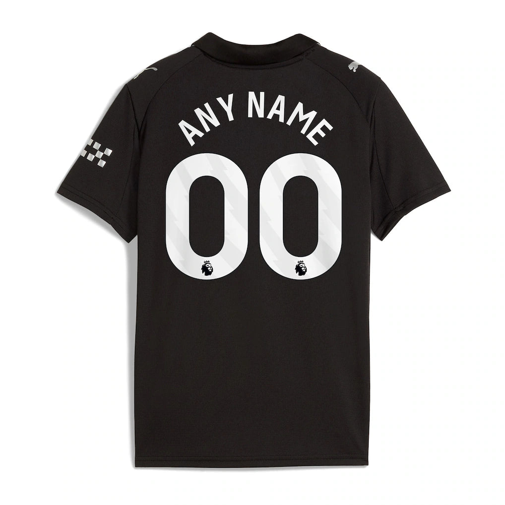 Manchester City Puma Youth 2025/26 Away Replica Custom Jersey - Black