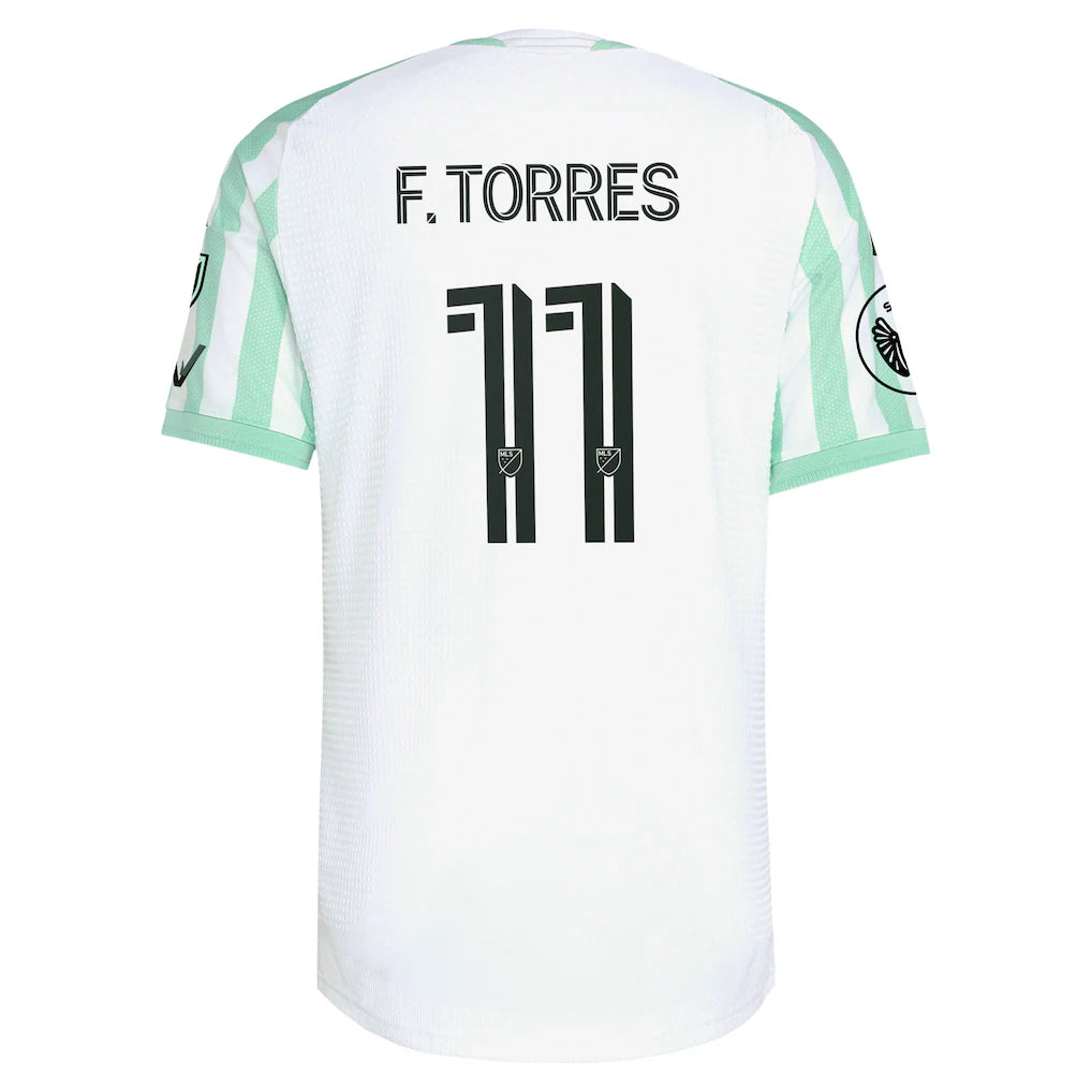 Facundo Torres Austin FC adidas  2026 The Rooted Kit On-Field Authentic Patch Jersey - White