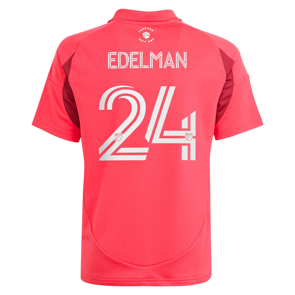 Daniel Edelman St. Louis CITY SC adidas Youth 2025 Forever CITY Red Replica Jersey - Red