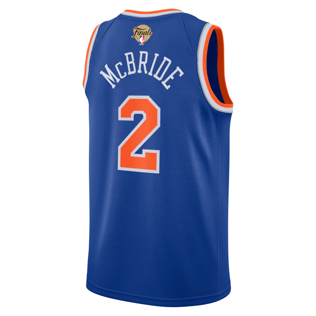 Miles McBride New York Knicks Nike Unisex 2026 NBA Finals Patch Swingman Jersey - Icon Edition - Blue