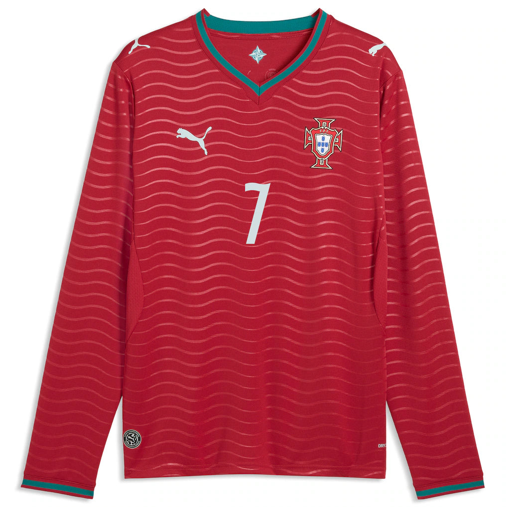 Cristiano Ronaldo Portugal National Team Puma 2026 Home Replica Long Sleeve Jersey - Red
