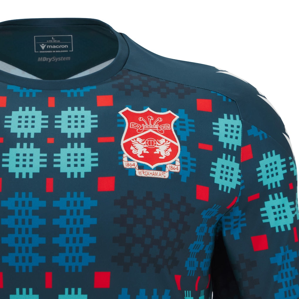 Wrexham Macron Warm-Up Top - Blue