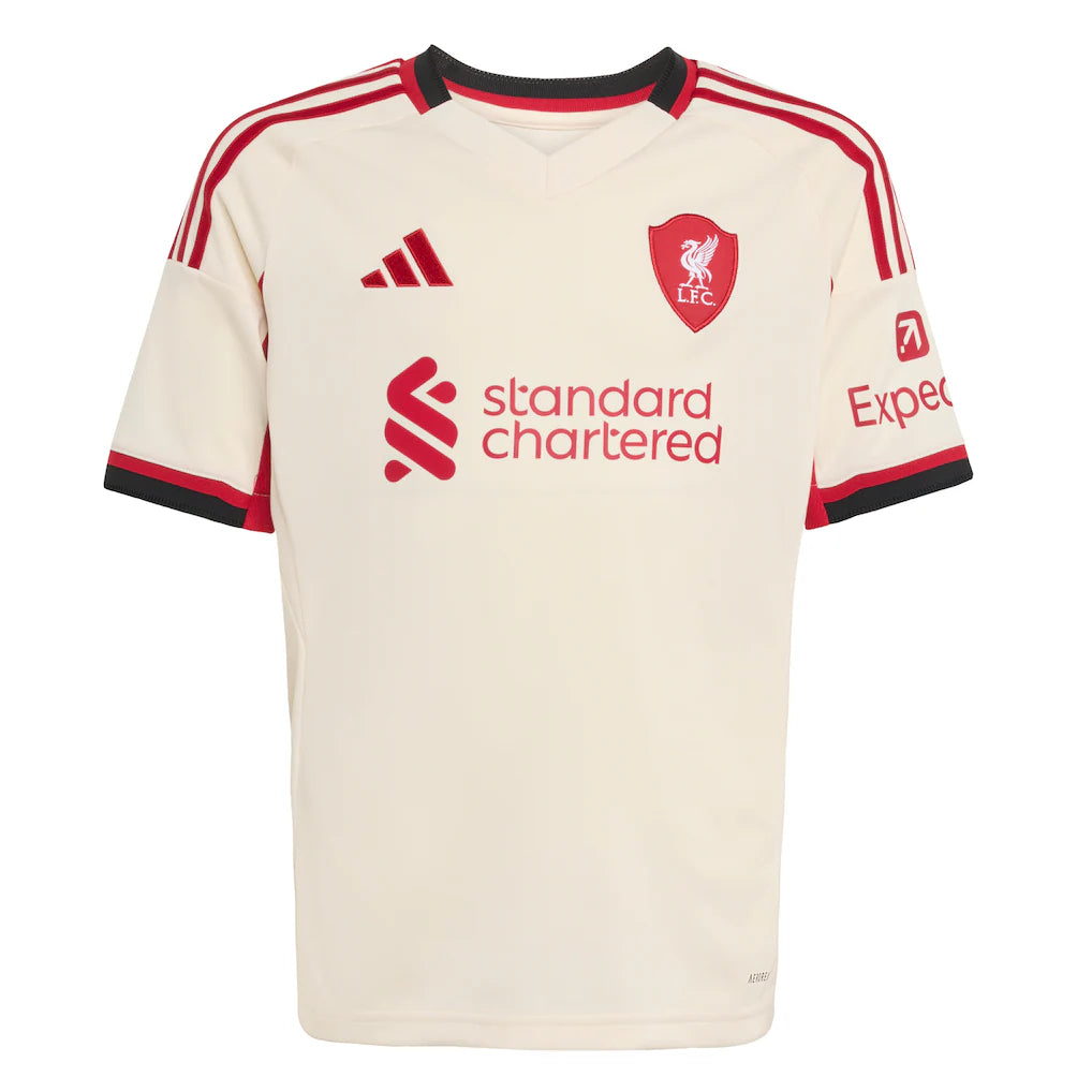 Liverpool adidas Youth 2025/26 Away Replica Jersey - White