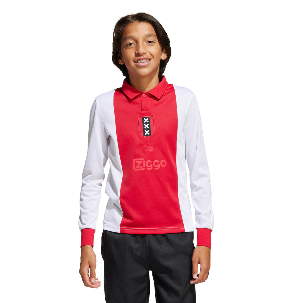 Ajax adidas Originals Youth 125th Anniversary Replica Long Sleeve Jersey - White