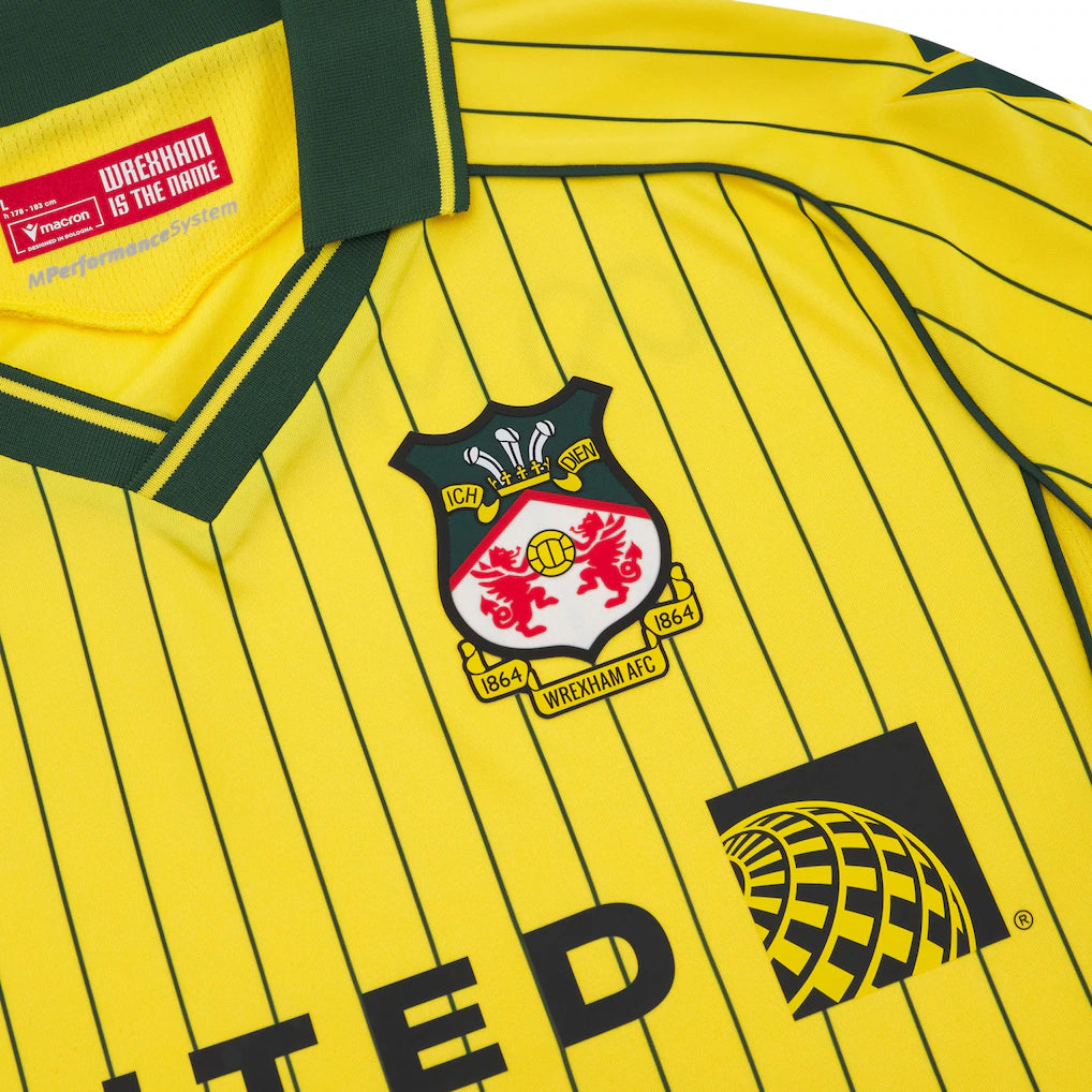 Macron Wrexham Male Adult Yellow MAC F25 Men's Replica Jersey