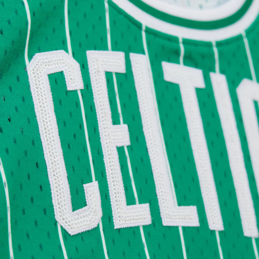 Larry Bird Boston Celtics Mitchell & Ness x DANNIJO Women's Fashion Cropped Basketball Jersey - Kelly Green