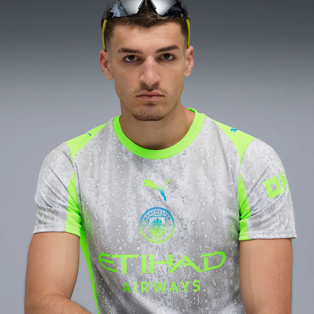 Manchester City Puma 2025/26 Third Replica Jersey - Gray/Neon Green