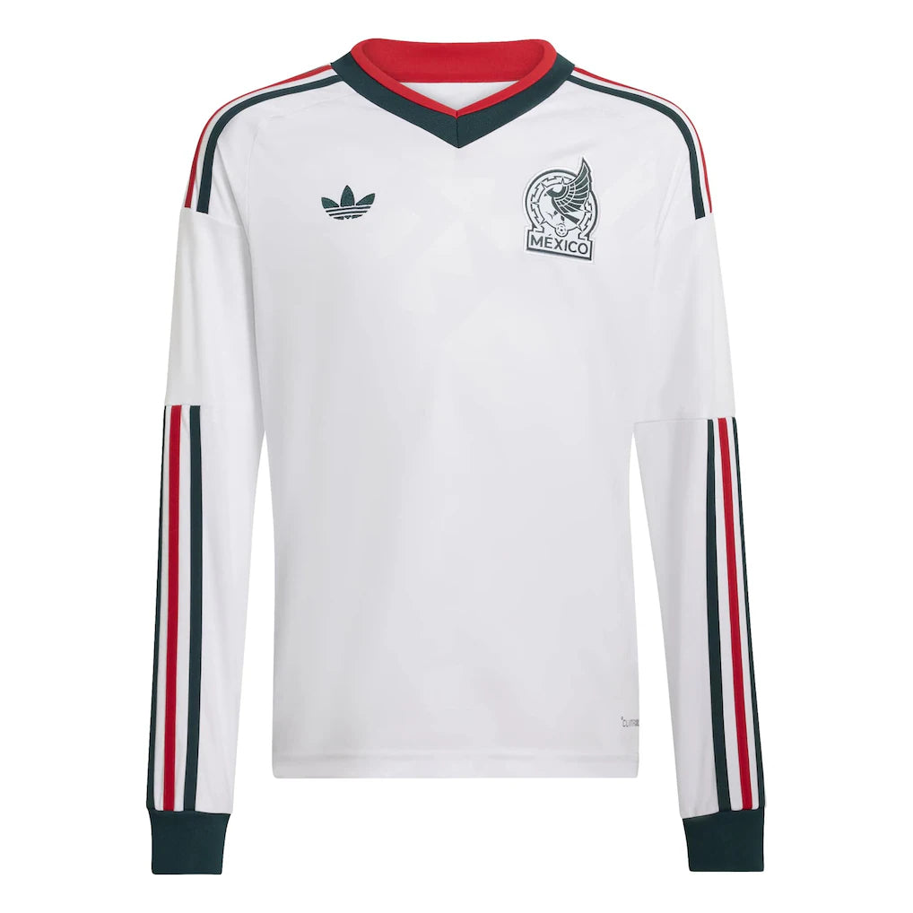 Mexico National Team adidas Youth 2026 Away Replica Long Sleeve Jersey - White