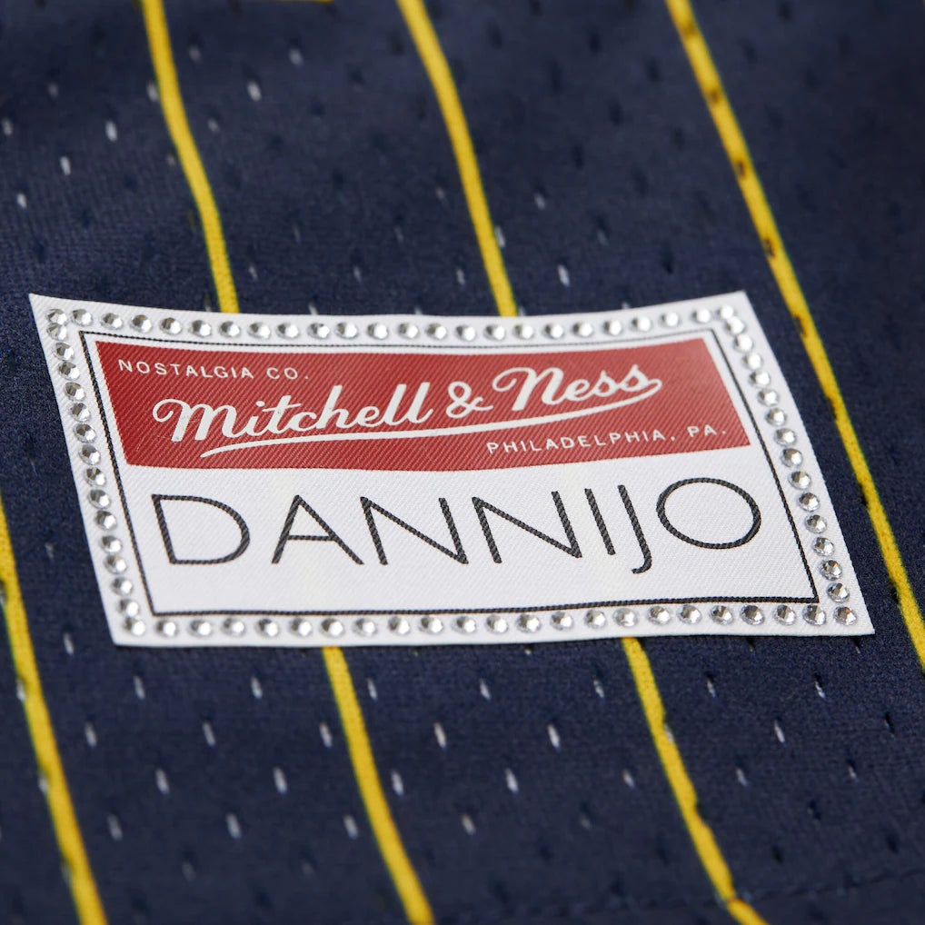 Golden State Warriors Mitchell & Ness x DANNIJO Women's Fashion Baseball Jersey - Blue