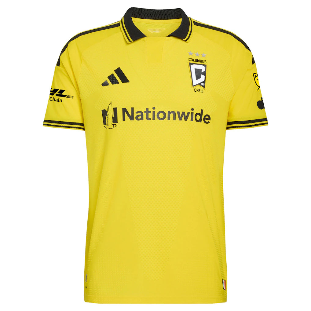 Columbus Crew adidas 2026 The Crafted for Excellence Kit On-Field Authentic Patch Jersey - Yellow